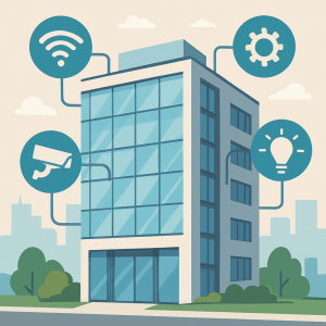 A modern building equipped with smart systems -Building and Facilities Management